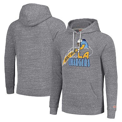 Unisex Homage Gray Los Angeles Chargers Hyperlocal Raglan Pullover Hoodie