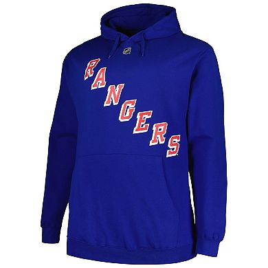 Men's Profile Mika Zibanejad Blue New York Rangers Big & Tall Name & Number Pullover Hoodie