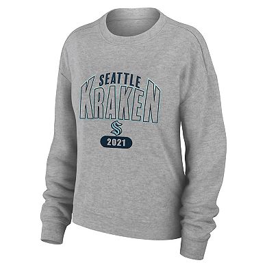 Women's WEAR by Erin Andrews Heather Gray Seattle Kraken Knit Long Sleeve Tri-Blend T-Shirt & Pants Sleep Set