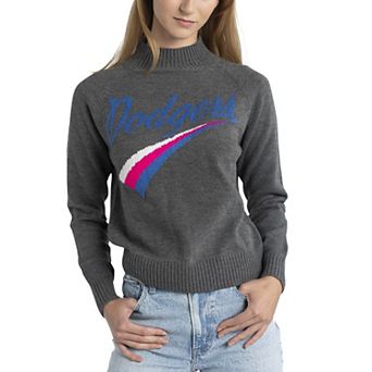 Women's Lusso Gray Los Angeles Dodgers Serena Raglan Pullover Sweater