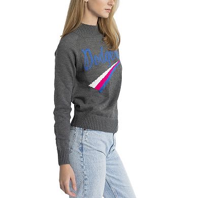 Women's Lusso Gray Los Angeles Dodgers Serena Raglan Pullover Sweater