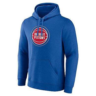 Men's Fanatics Branded  Blue Detroit Pistons Primary Logo Pullover Hoodie