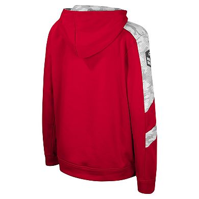 Youth Colosseum Scarlet Nebraska Huskers OHT Military Appreciation Cyclone Digital CamoÂ Pullover Hoodie