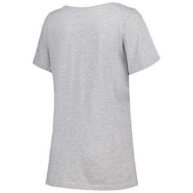 Women's Fanatics Heather Gray Las Vegas Raiders Plus Size Arch Over Logo T-Shirt