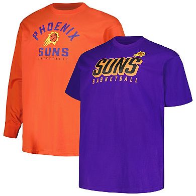 Men's Fanatics Branded Purple/Orange Phoenix Suns Big & Tall Short Sleeve & Long Sleeve T-Shirt Set