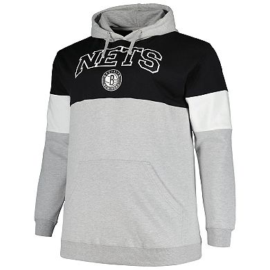 Men's Fanatics Branded Black/White Brooklyn Nets Big & Tall Pullover Hoodie
