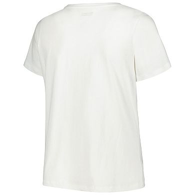 Women's Profile White Notre Dame Fighting Irish Plus Size Arch Over Logo Scoop Neck T-Shirt