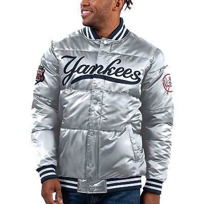Men's Starter Silver New York Yankees Bronx Satin Full-Snap