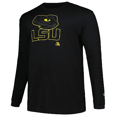 Men's Profile Black LSU Tigers Big Tall Pop Long Sleeve T-Shirt