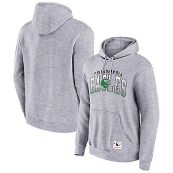 Men's Mitchell & Ness Heather Gray Philadelphia Eagles Pocket Passer Pullover Hoodie