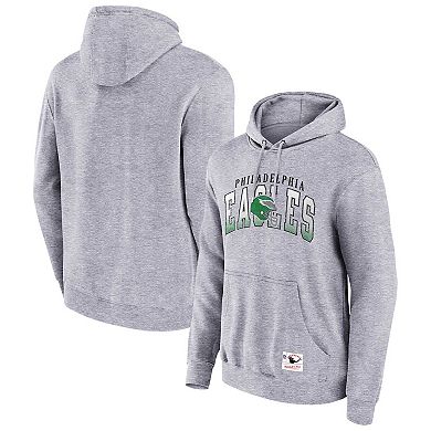 Men's Mitchell & Ness Heather Gray Philadelphia Eagles Pocket Passer Pullover Hoodie