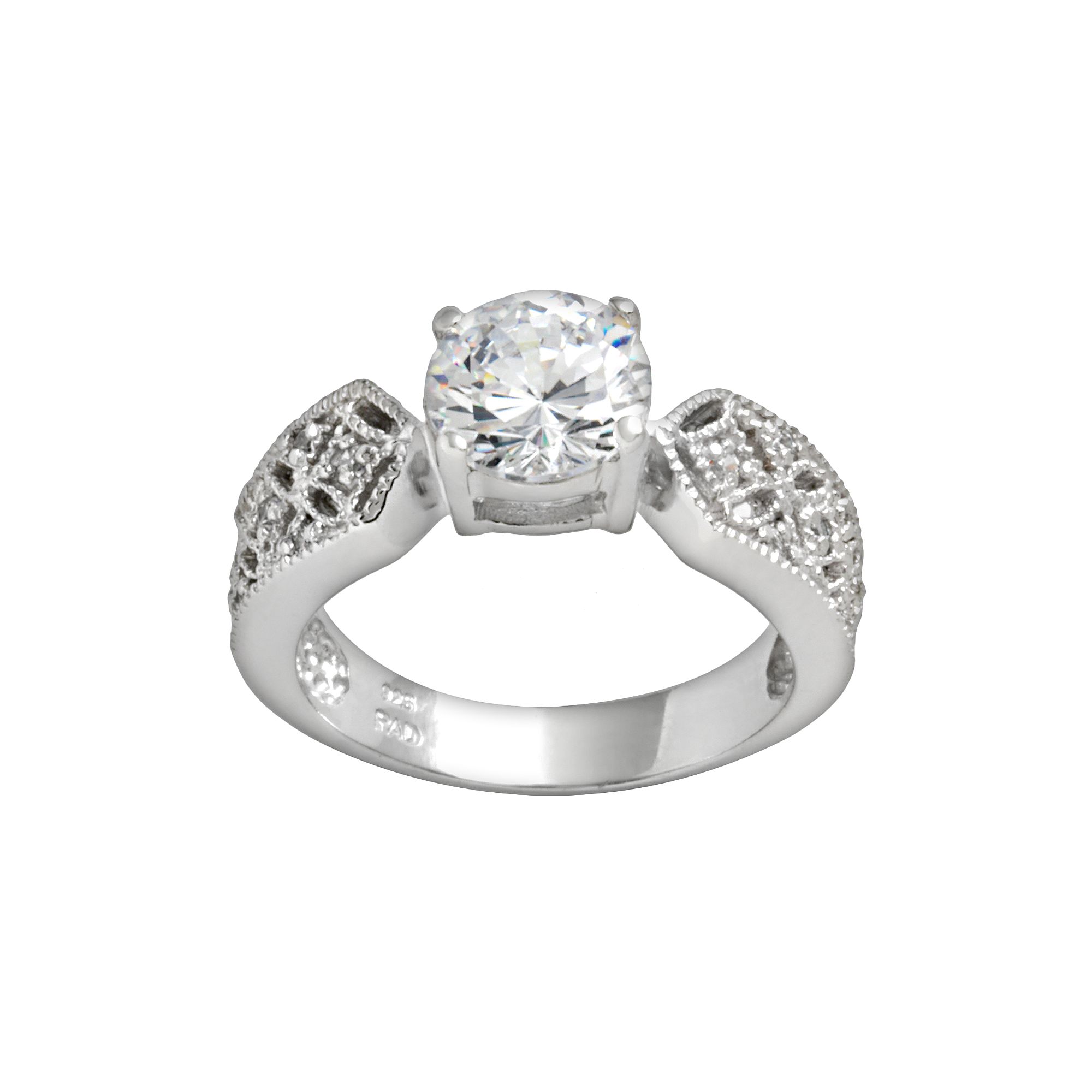Traditions Jewelry Company Sterling Silver Round Cubic Zirconia Ring, Women