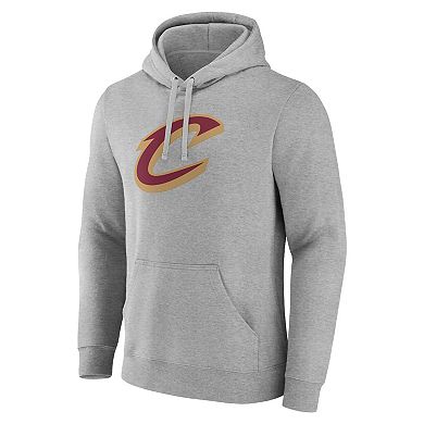 Men's Fanatics Branded  Heather Gray Cleveland Cavaliers Primary Logo Pullover Hoodie