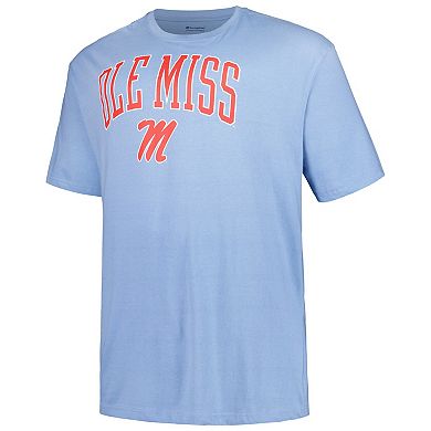 Men's Champion Powder Blue Ole Miss Rebels Big & Tall Arch Over Logo T-Shirt
