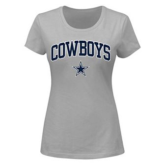 Women's Fanatics Branded Gray Dallas Cowboys Plus Size Arch Over Logo T-Shirt