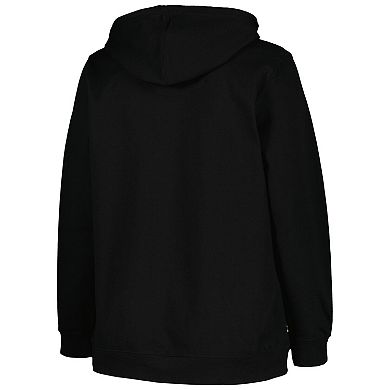 Women's Profile Black Pittsburgh Penguins Plus Size Arch Over Logo Pullover Hoodie