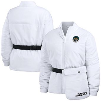 Women's WEAR by Erin Andrews White Jacksonville Jaguars Packaway Full-Zip Puffer Jacket