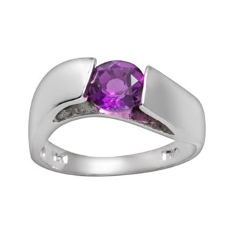 Traditions Jewelry Company Sterling Silver Purple Amethyst Ring