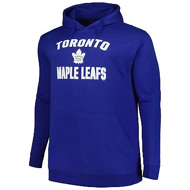 Men's Profile Blue Toronto Maple Leafs Big & Tall Arch Over Logo Pullover Hoodie