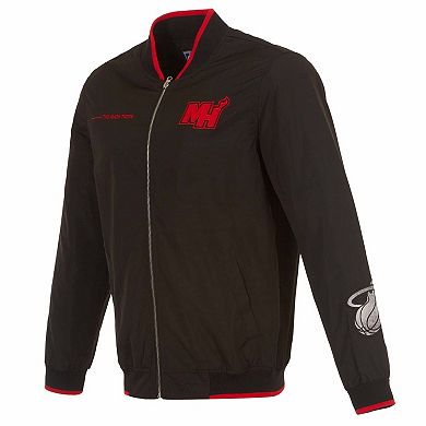 Men's JH Design Black Miami Heat 2023/24 City Edition Nylon Full-Zip Bomber Jacket