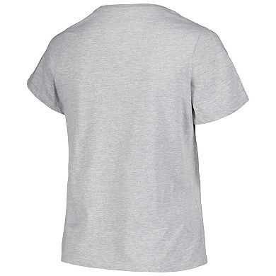 Women's Profile Heather Gray Colorado Avalanche Plus Size Arch Over Logo T-Shirt