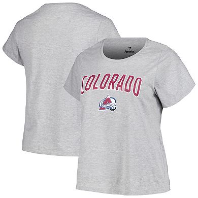 Women's Profile Heather Gray Colorado Avalanche Plus Size Arch Over Logo T-Shirt