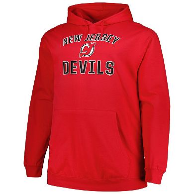 Men's Profile Red New Jersey Devils Big & Tall Arch Over Logo Pullover Hoodie