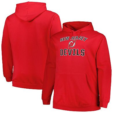 Men's Profile Red New Jersey Devils Big & Tall Arch Over Logo Pullover Hoodie