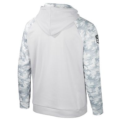 Men's Colosseum Gray Air Force Falcons OHT Military Appreciation Ice Raglan Pullover Hoodie