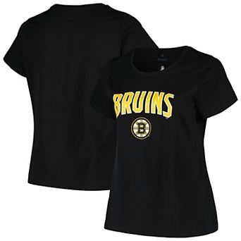 Women's Profile Black Boston Bruins Plus Size Arch Over Logo T-Shirt