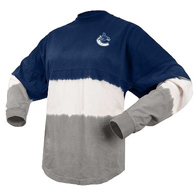 Women's Fanatics Branded Blue/Gray Vancouver Canucks Ombre Long Sleeve T-Shirt