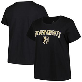 Women's Profile Black Vegas Golden Knights Plus Size Arch Over Logo T-Shirt