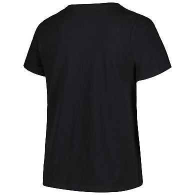 Women's Profile Black Vegas Golden Knights Plus Size Arch Over Logo T-Shirt