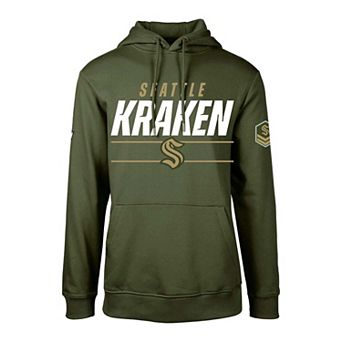 Men's Levelwear Olive Seattle Kraken DeltaÂ Podium Fleece Pullover Hoodie