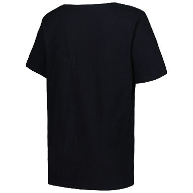 Women's Profile Black New Orleans Pelicans Plus Size Arch Over Logo V-Neck T-Shirt