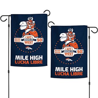 "WinCraft Denver Broncos Lucha Libre 12"" x 18"" Double-Sided Garden Flag"