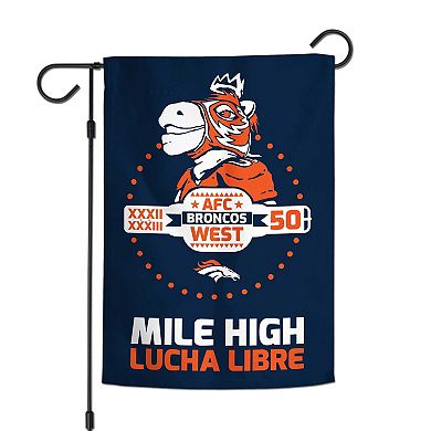 "WinCraft Denver Broncos Lucha Libre 12"" x 18"" Double-Sided Garden Flag"