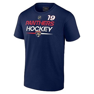 Men's Fanatics Branded Matthew Tkachuk Navy Florida Panthers Authentic Pro Prime Name & Number T-Shirt