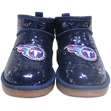 Women's Cuce Navy Tennessee Titans Sequin Ankle Boots