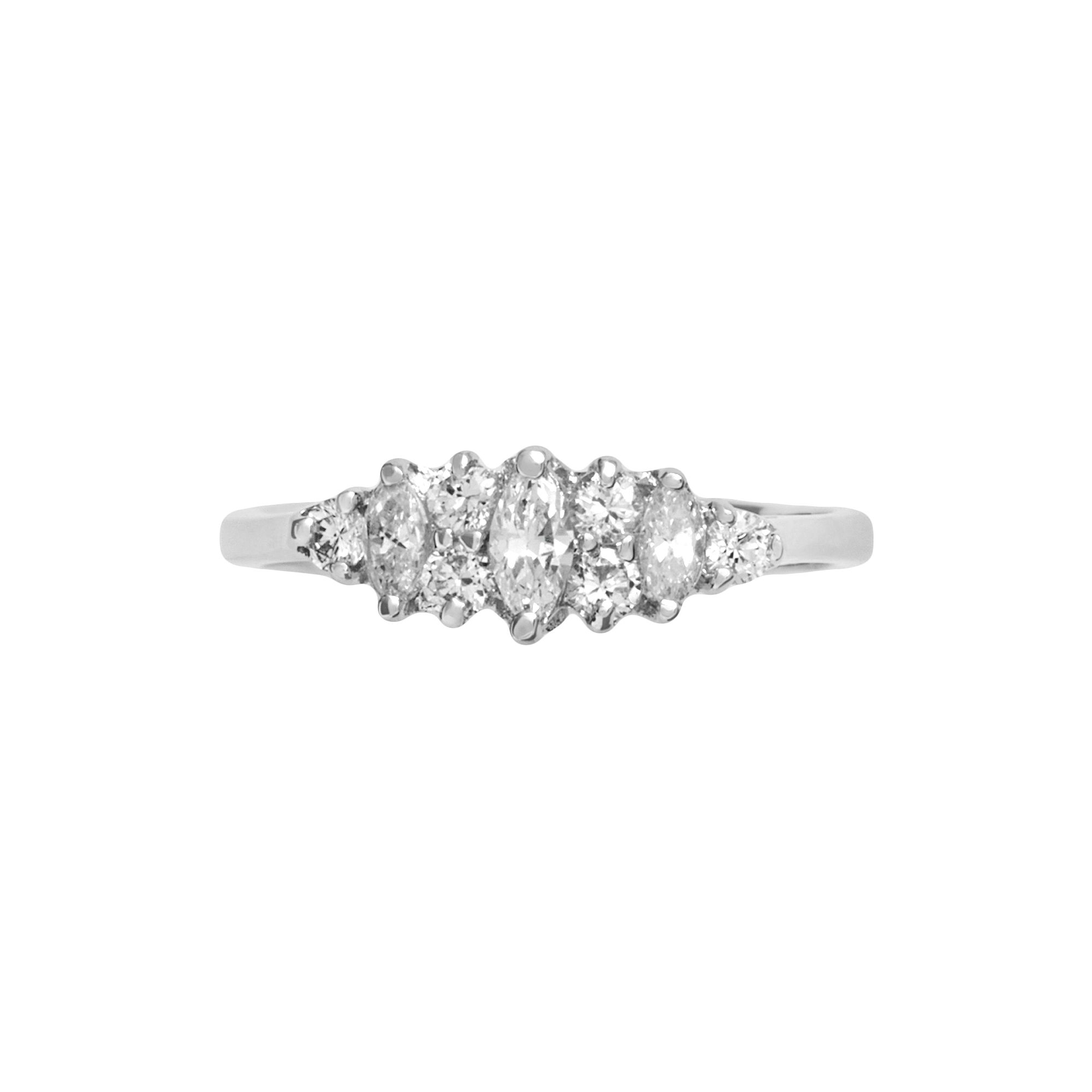 Traditions Jewelry Company Sterling Silver Cubic Zirconia Cluster Ring, Wom