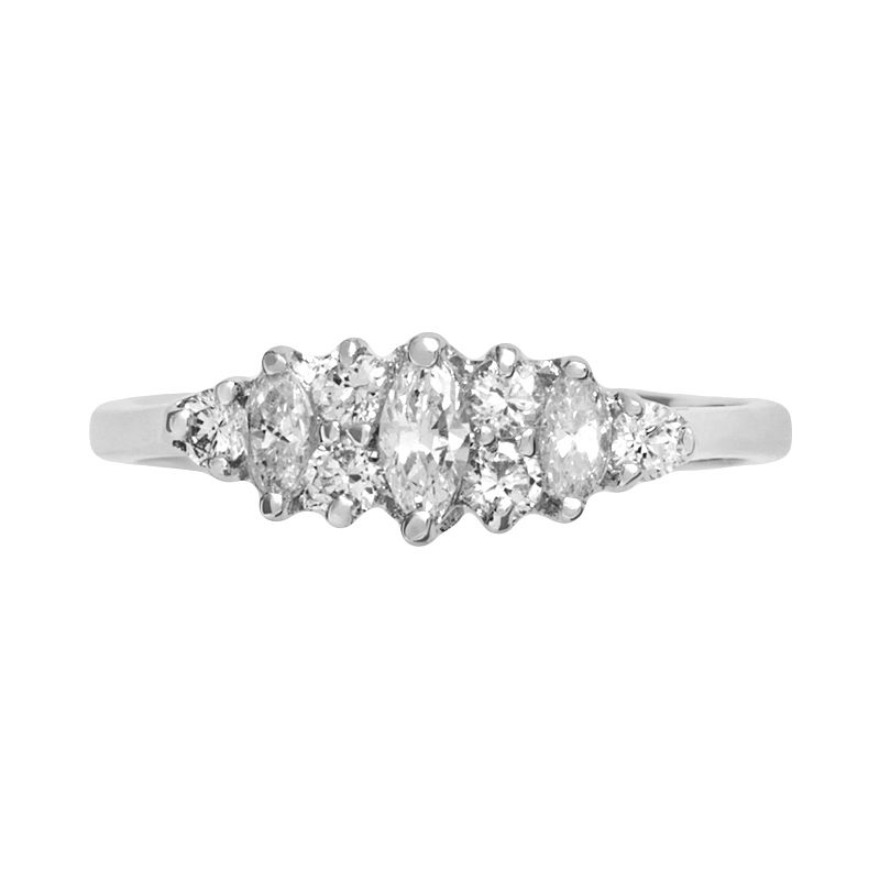 Traditions Jewelry Company Sterling Silver Cubic Zirconia Cluster Ring, Women's, Size: 9, Multicolor