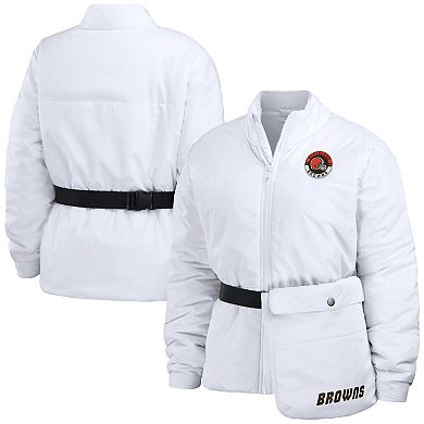 Women's WEAR by Erin Andrews White Cleveland Browns Packaway Full-Zip Puffer Jacket