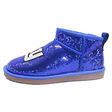 Women's Cuce  Royal New York Giants Sequin Ankle Boots