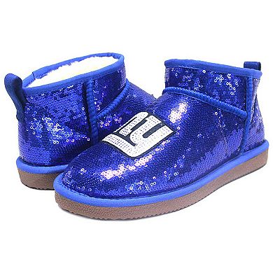 Women's Cuce  Royal New York Giants Sequin Ankle Boots