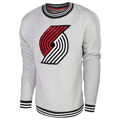 Men's Stadium Essentials Heather Gray Portland Trail Blazers Club Level Pullover Sweatshirt