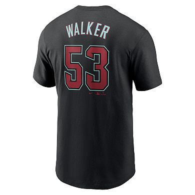 Men's Nike Christian Walker Black Arizona Diamondbacks 2024 Fuse Name & Number T-Shirt