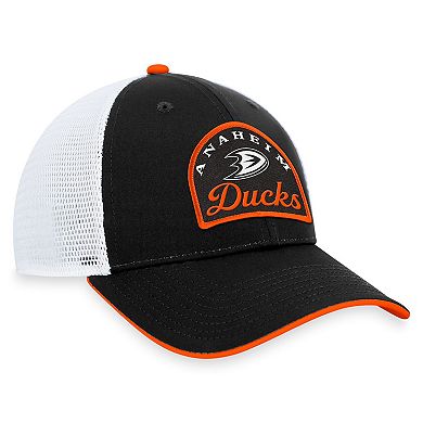 Men's Fanatics Branded Black/White Anaheim Ducks Fundamental Adjustable Hat