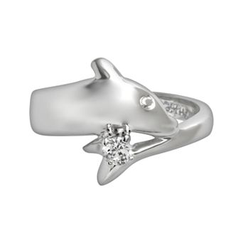 Traditions Jewelry Company Sterling Silver Cubic Zirconia Bypass Ring