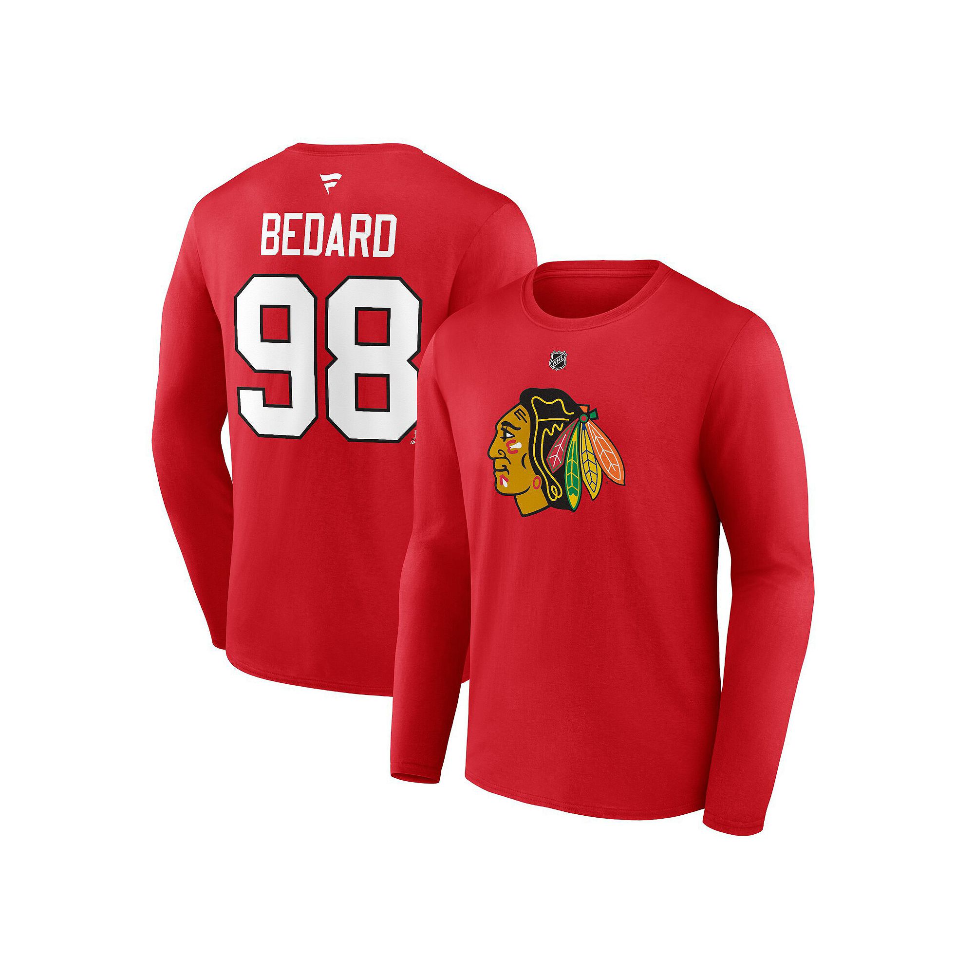 Mens Fanatics Branded Connor Bedard Red Chicago Blackhawks Authentic Stack