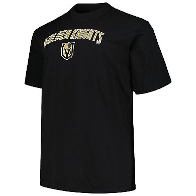 Men's Profile Black Vegas Golden Knights Big & Tall Arch Over Logo T-Shirt